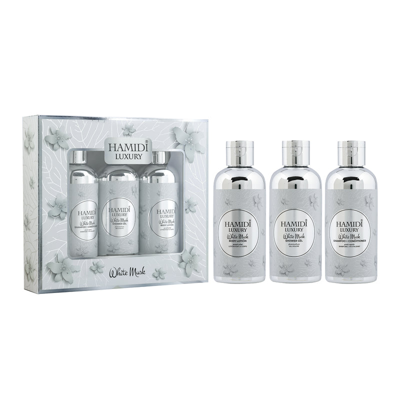LUXURY WHITE MUSK 3 PC GIFT SET (BODY LOTION+ SHOWER GEL+ SHAMPOO & CONDITIONER)