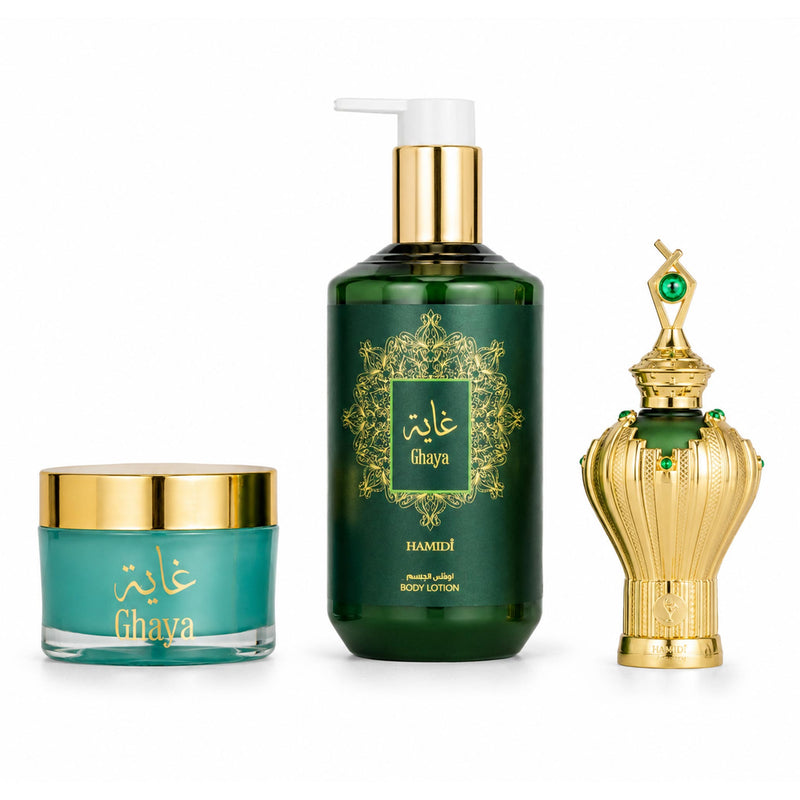 GHAYA TRIO GIFT PACK – SOLID PERFUME, BODY LOTION & PERFUME OIL