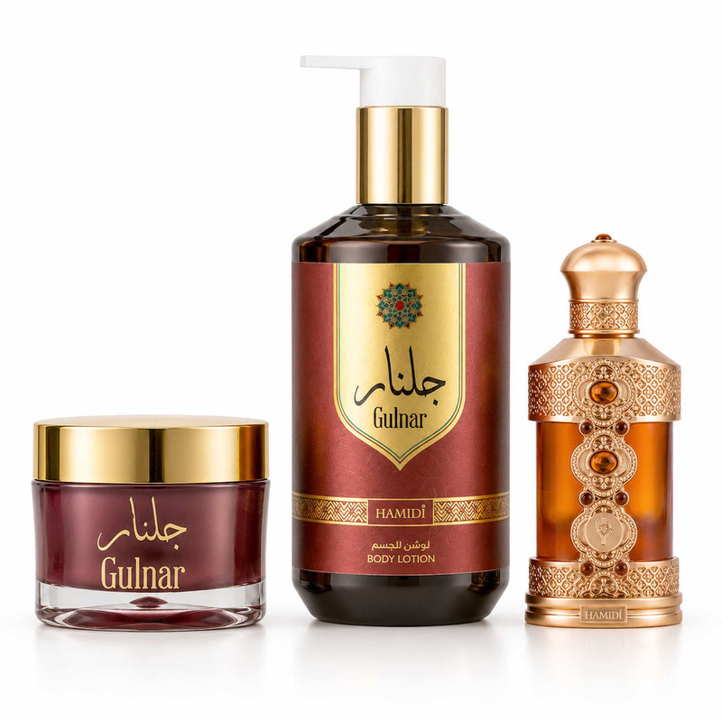 GULNAR TRIO GIFT PACK - SOLID PERFUME, BODY LOTION & PERFUME OIL