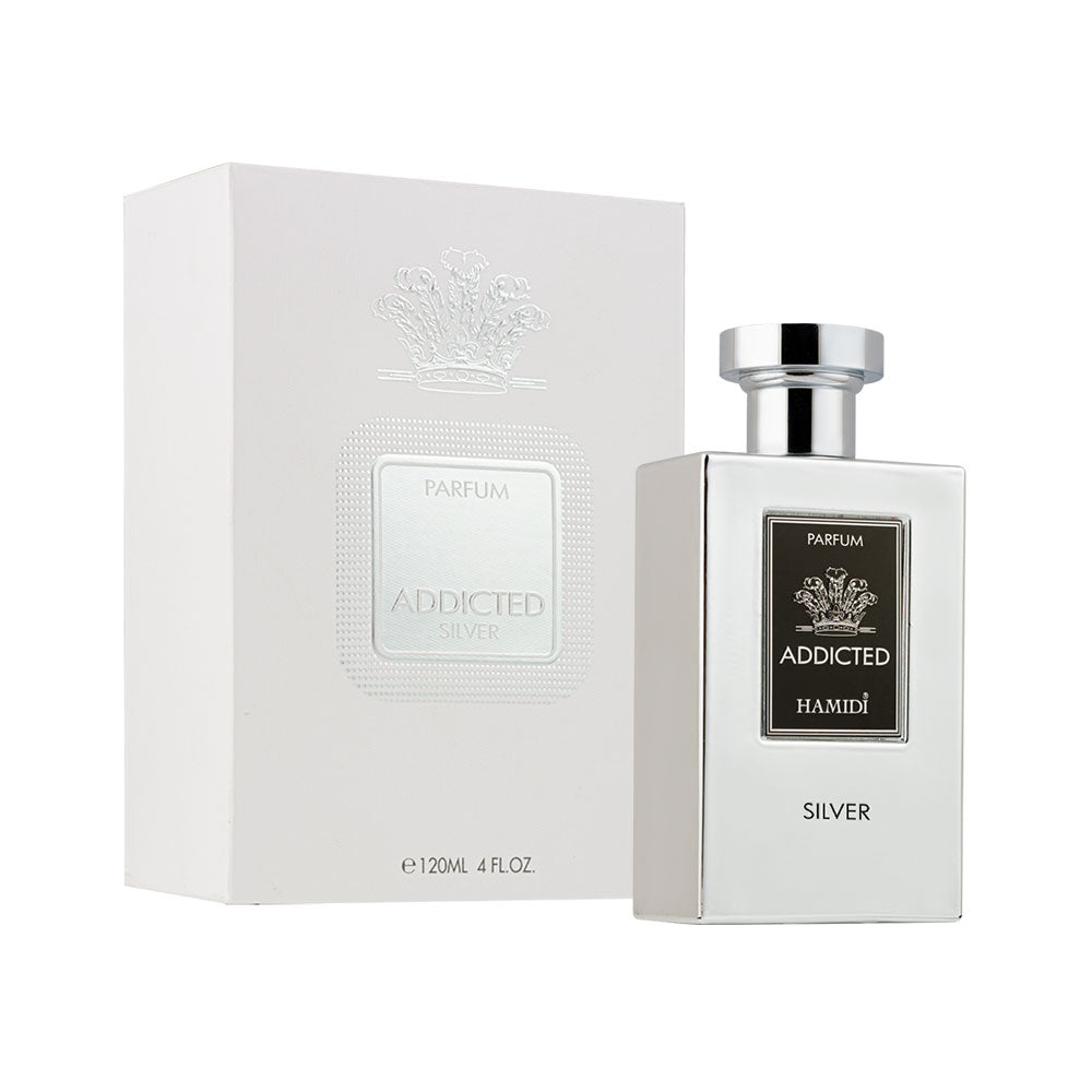 ADDICTED SILVER EAU DE PARFUM - 120ML – hamidi.ae